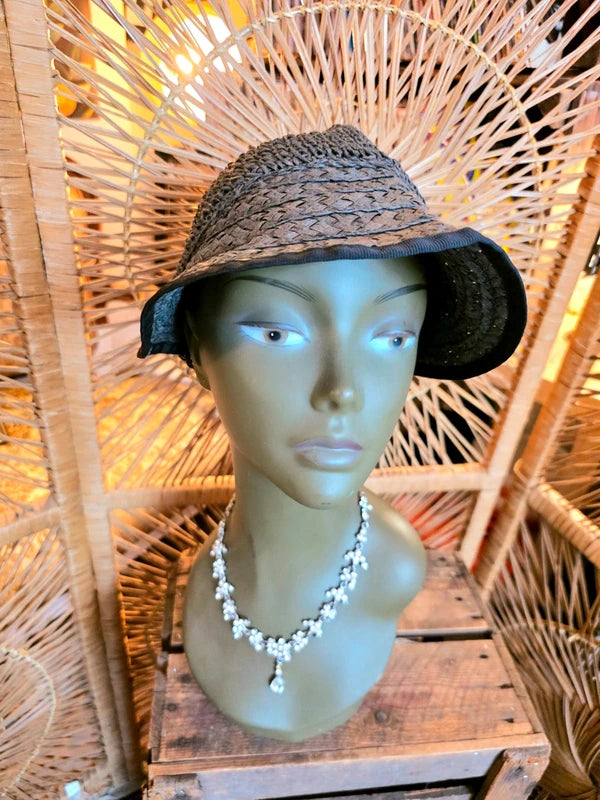 Vintage 60's Straw Visor Hat