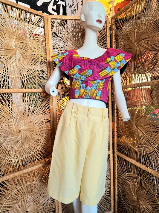 Vintage Vilsco Ankara Print Crop Top