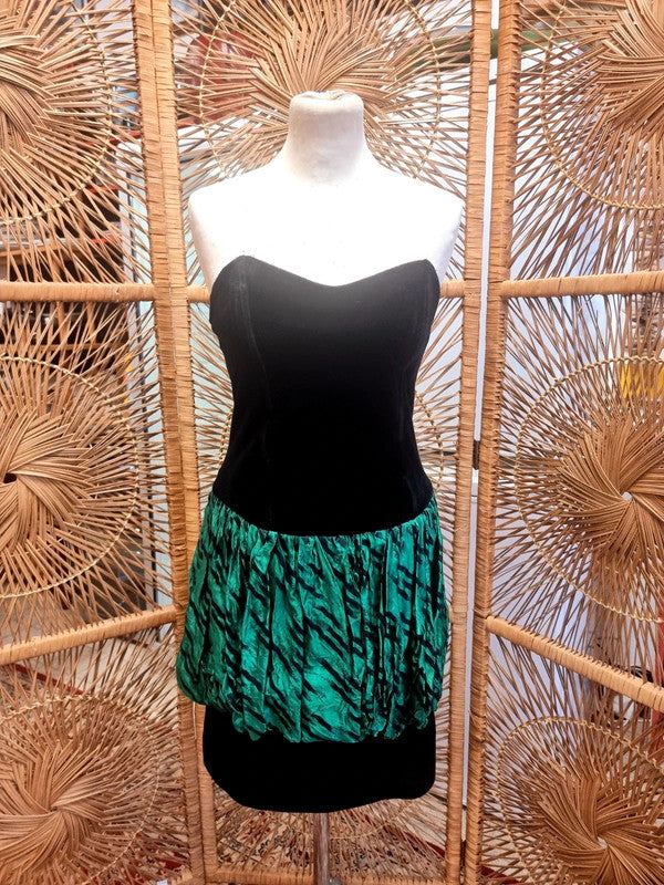 Vintage 80s Bustier Puffball Dress