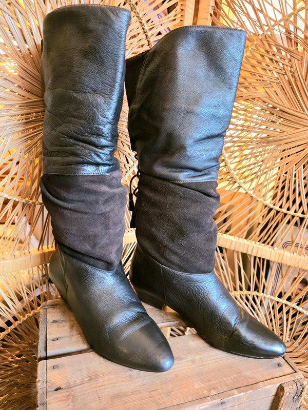 Vintage 80s Riding Pull up Boots
