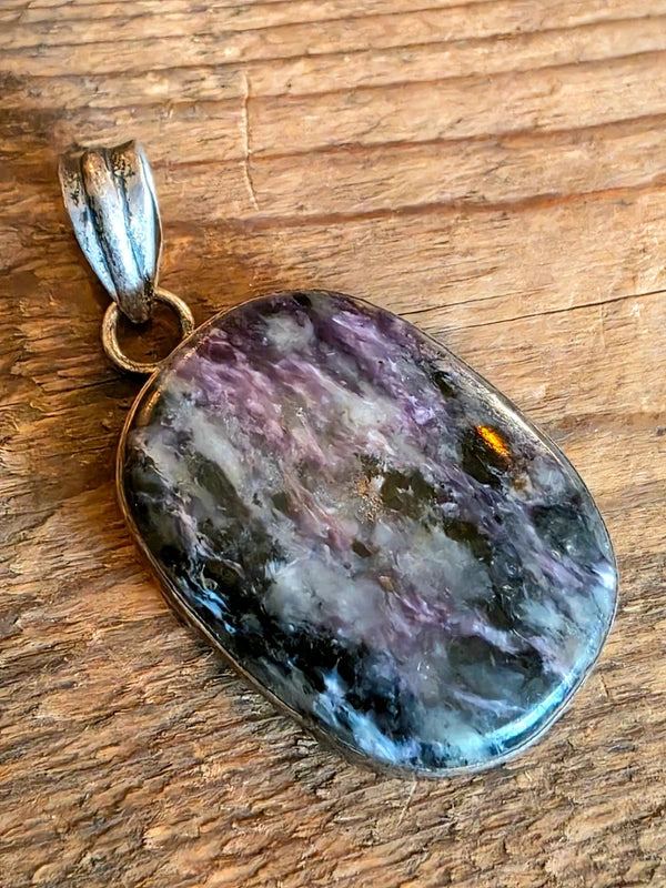 Vintage 90's Charoite Stone Necklace.