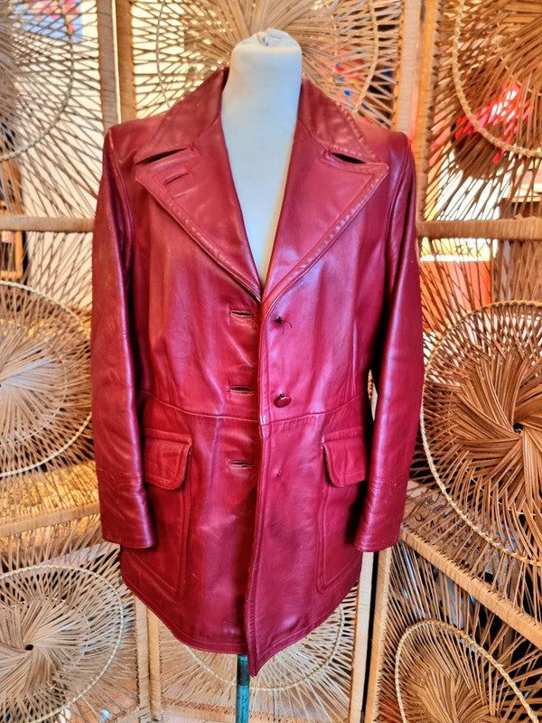 Vintage 60s / 70s Evlo Leather Clothing Jacket