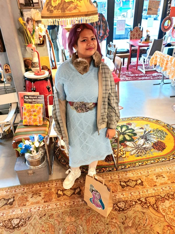 Vintage 70's Crochet Midi Dress