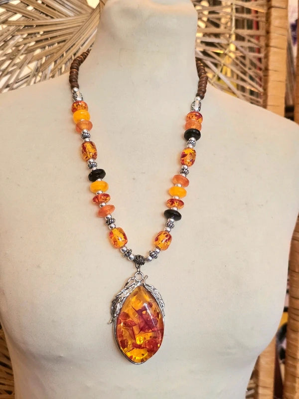Vintage 70's Amber Necklace