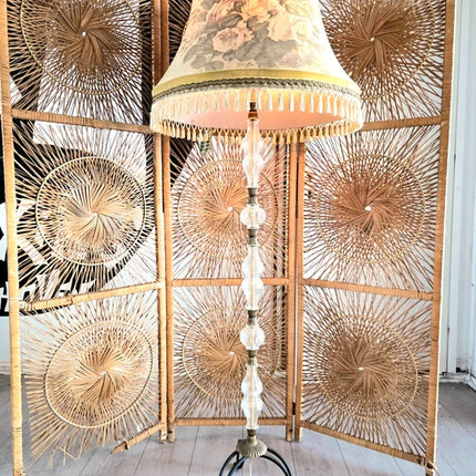 Antique French Glass Stem Floor Lamp