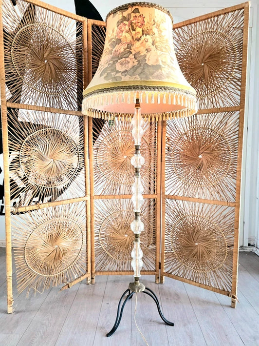 Antique French Glass Stem Floor Lamp