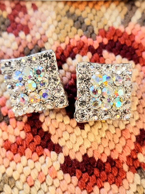 Vintage 80's Square Clip-On Earrings