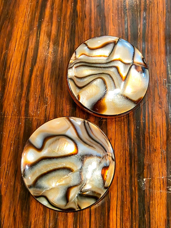 Vintage 80s Marble Lucite Style Made in Germany Clip on Earrings