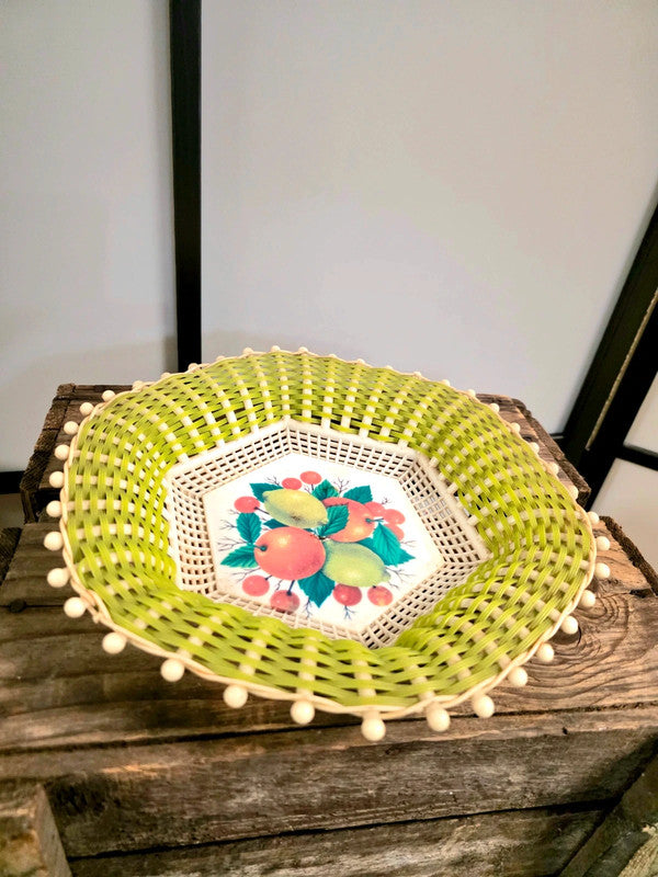 Vintage 60s Woven Fruit Basket
