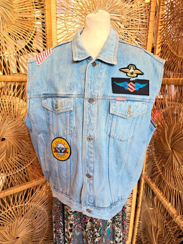 Vintage 80's Customised Denim Patchwork Jacket