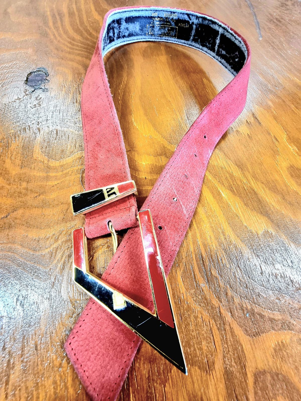 Vintage 1980s Leather Suede Belt