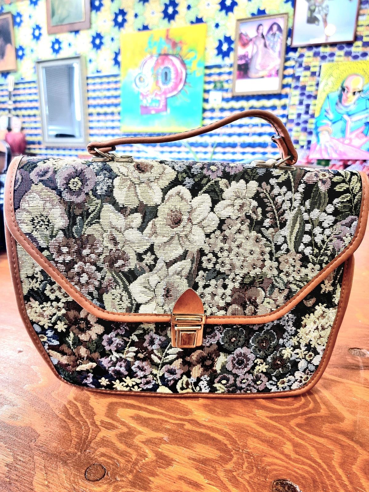 Vintage 80s Tapestry Bag