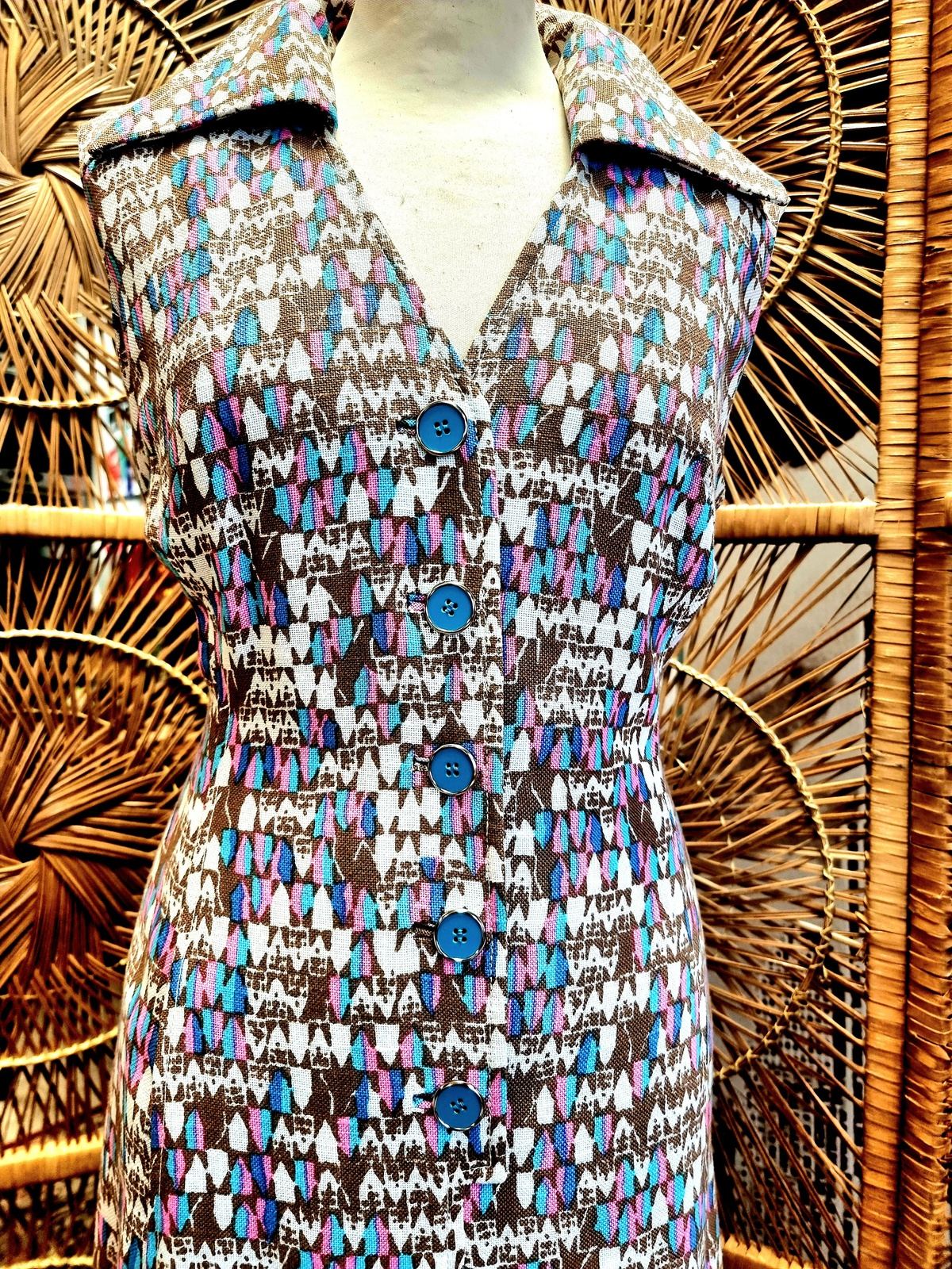 Vintage 70s Sacatter Model Dress