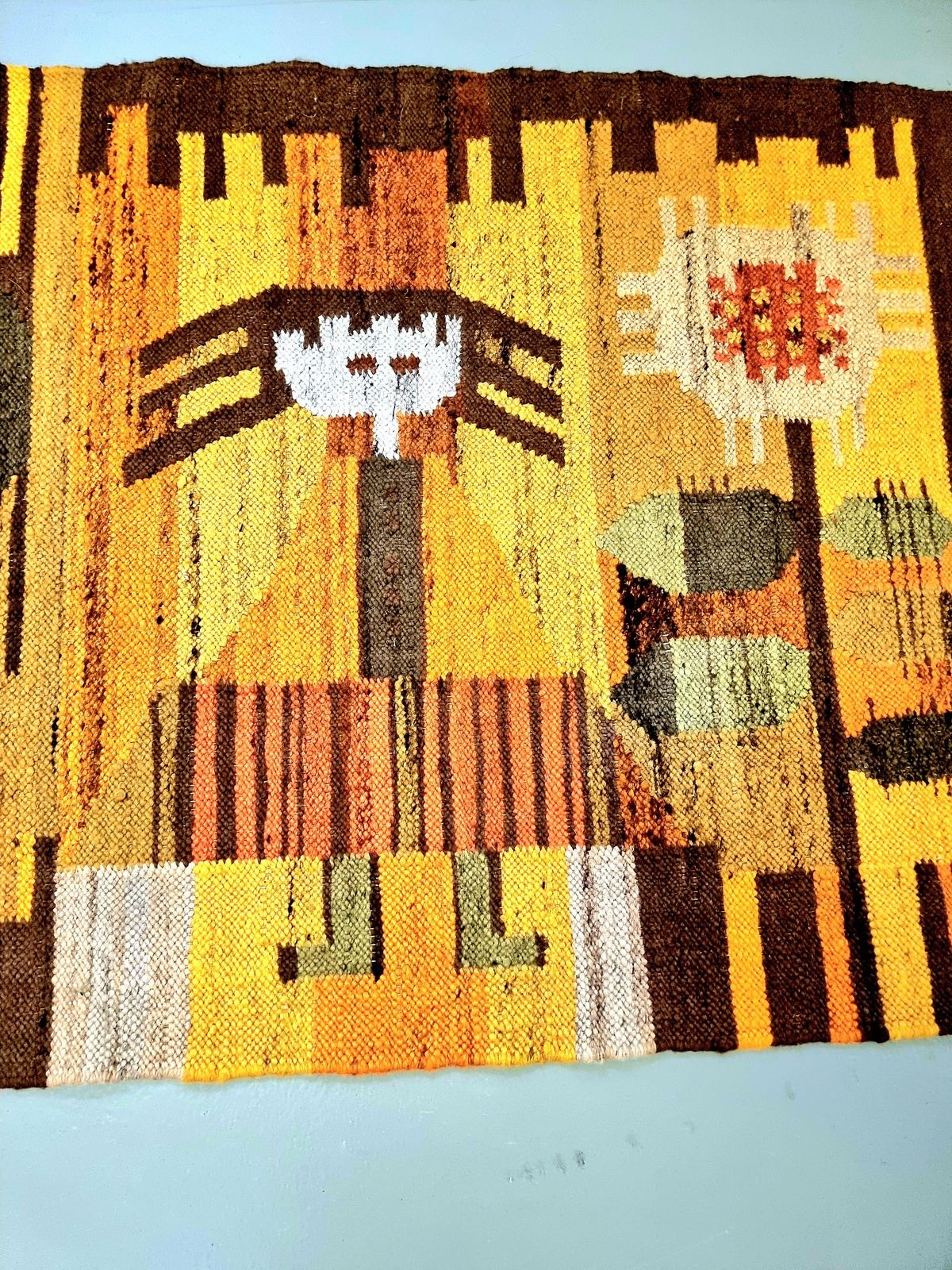 Authentic Vintage Polish Kilim Hand-woven Rug