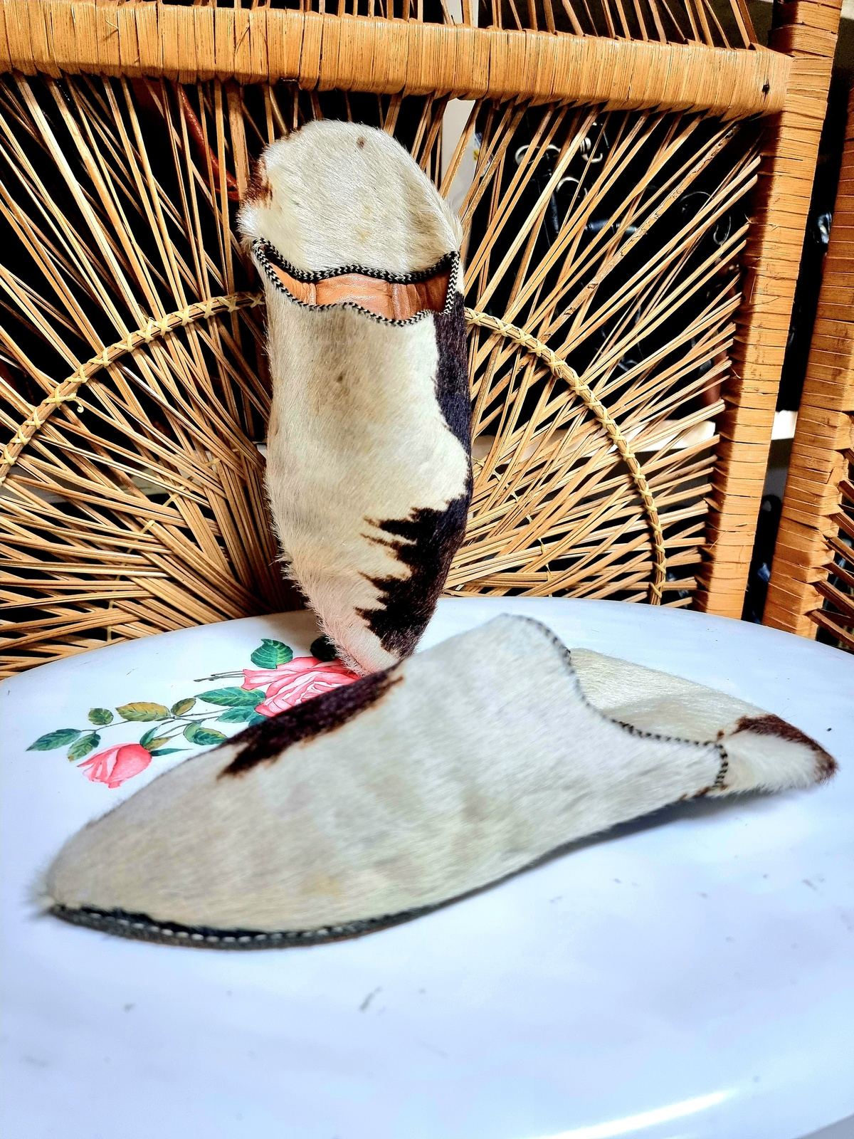 Vintage Cowhide Slippers