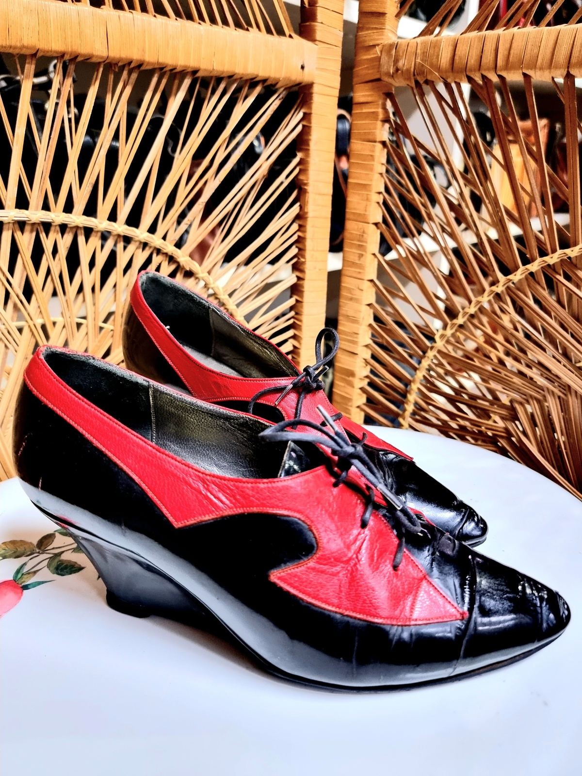 Vintage 80s Splitz Wedge Shoes