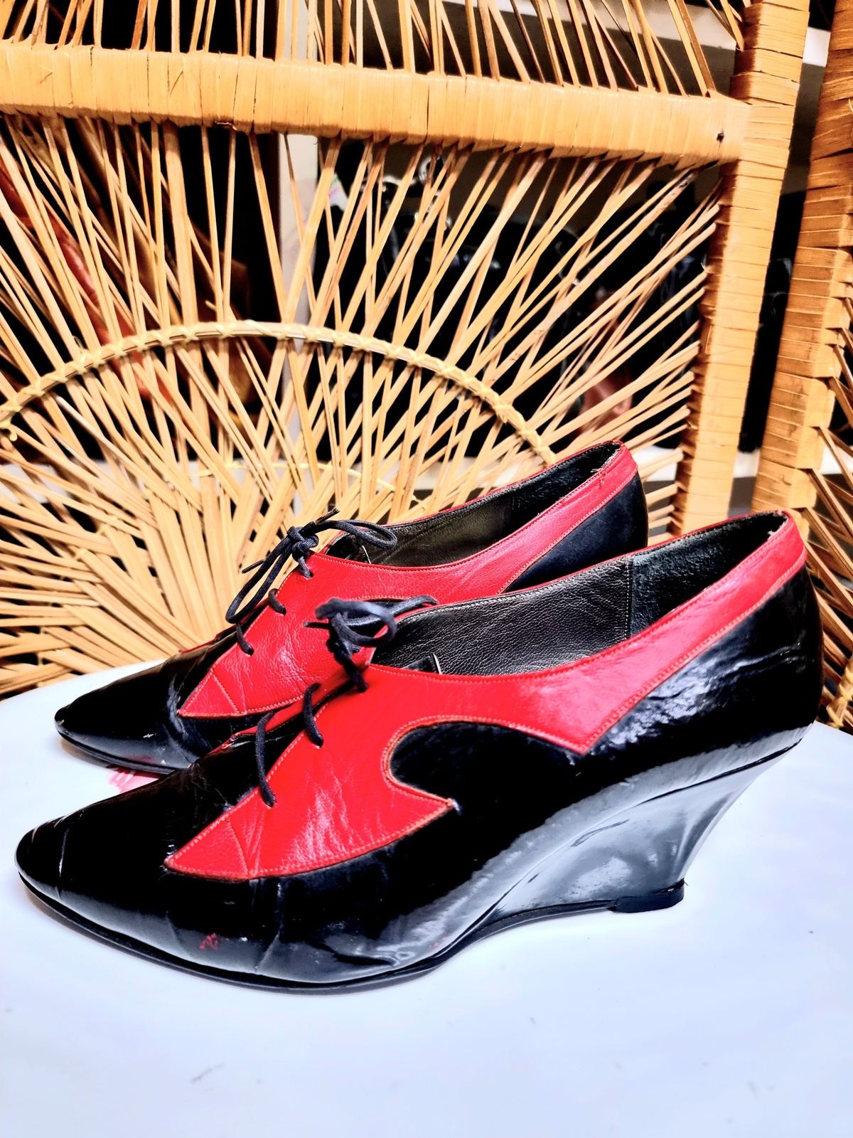 Vintage 80s Splitz Wedge Shoes