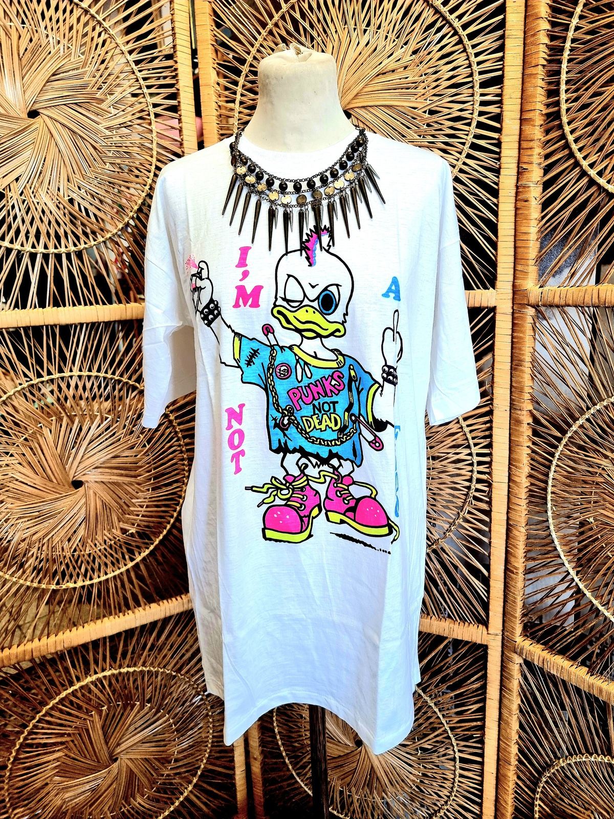 Vintage 80s Punk Rock Spike Metal Chocker Necklace