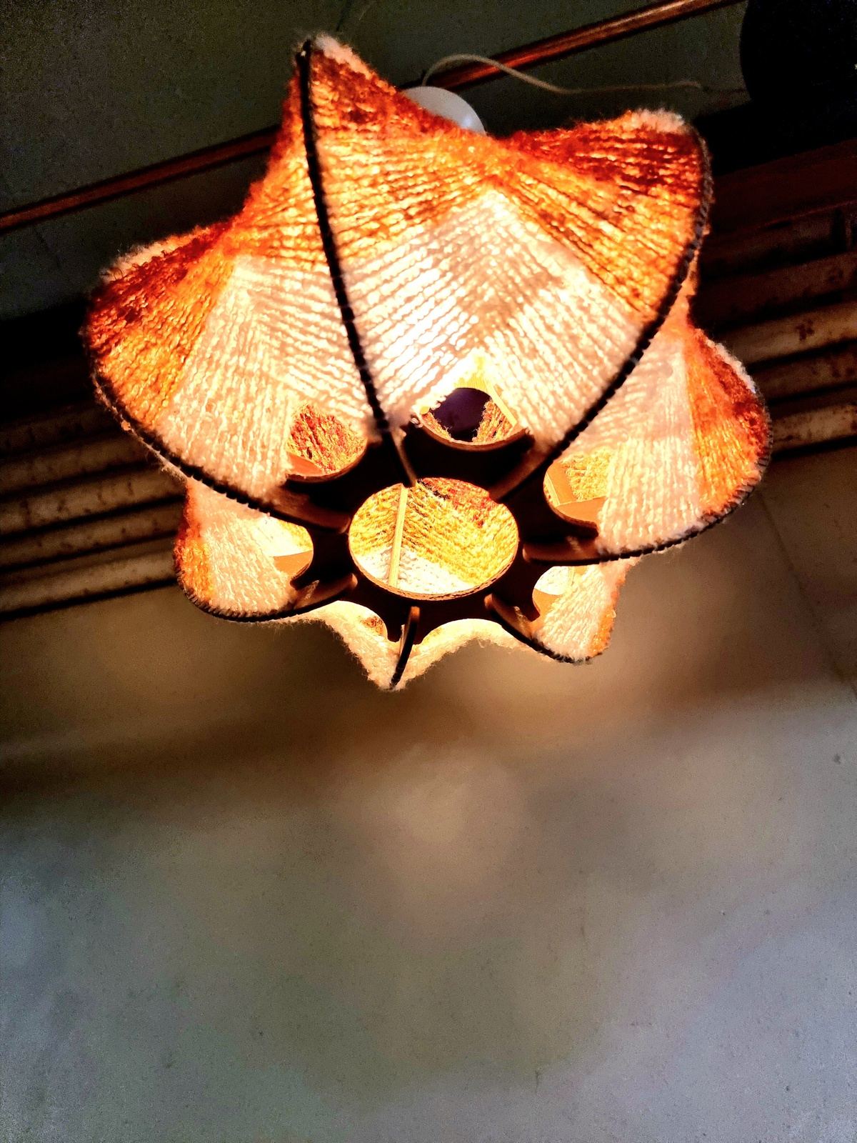 Vintage 70s German Space Age Woven Wabi Sabi Light