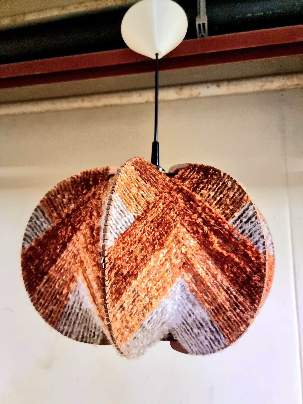 Vintage 70s German Space Age Woven Wabi Sabi Light