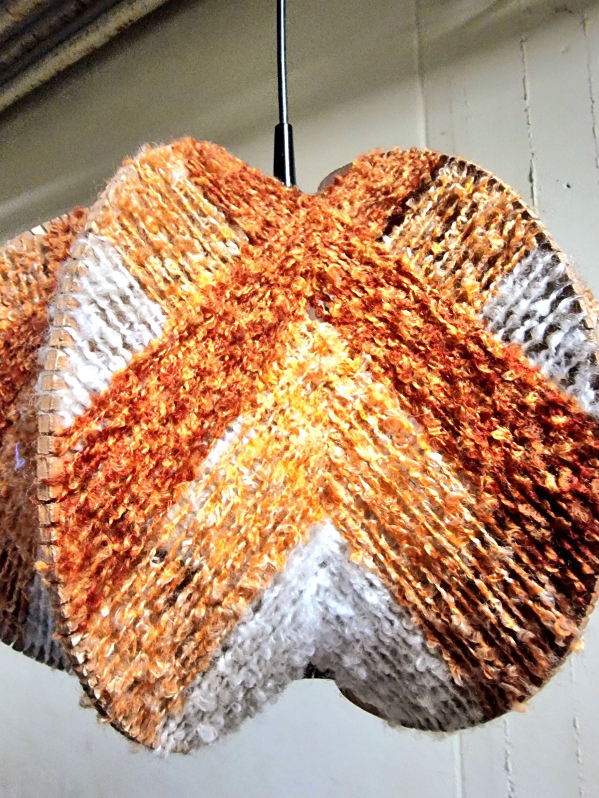 Vintage 70s German Space Age Woven Wabi Sabi Light
