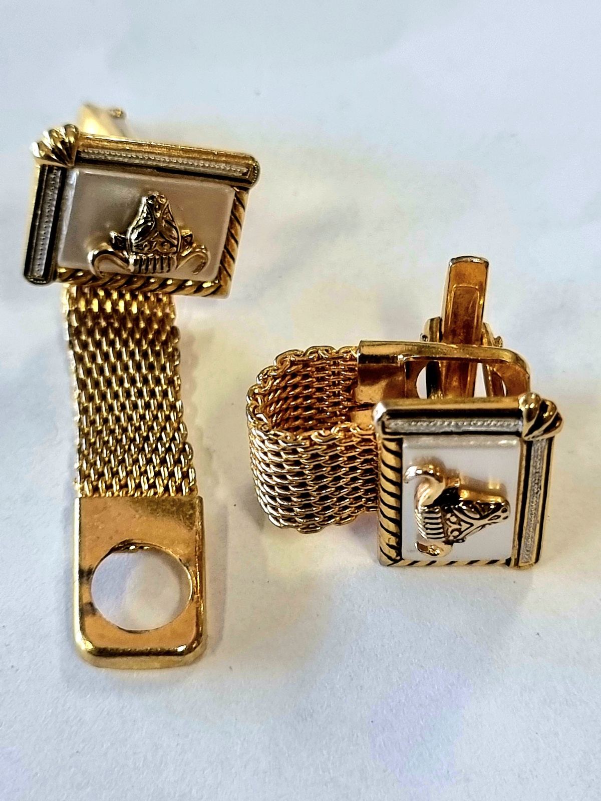 Vintage Bull Head Mesh Cufflinks