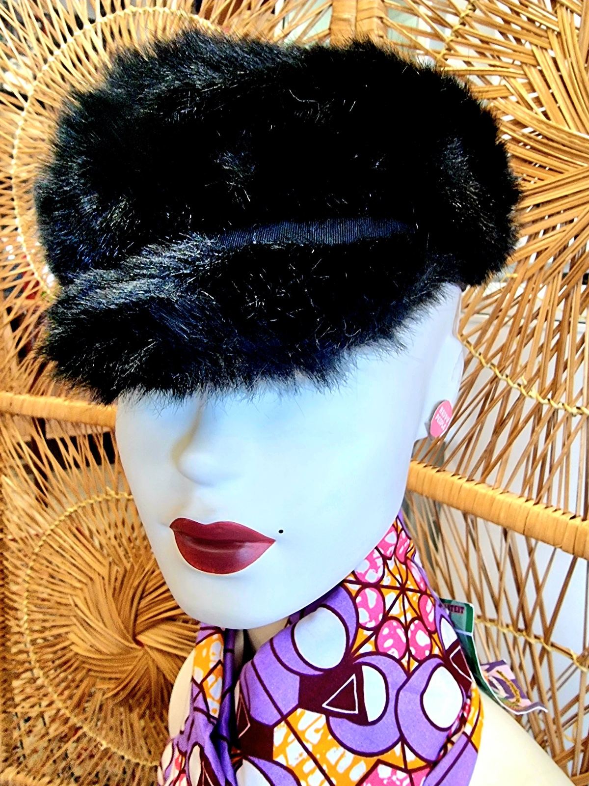 Vintage 80's Faux Fur Cap