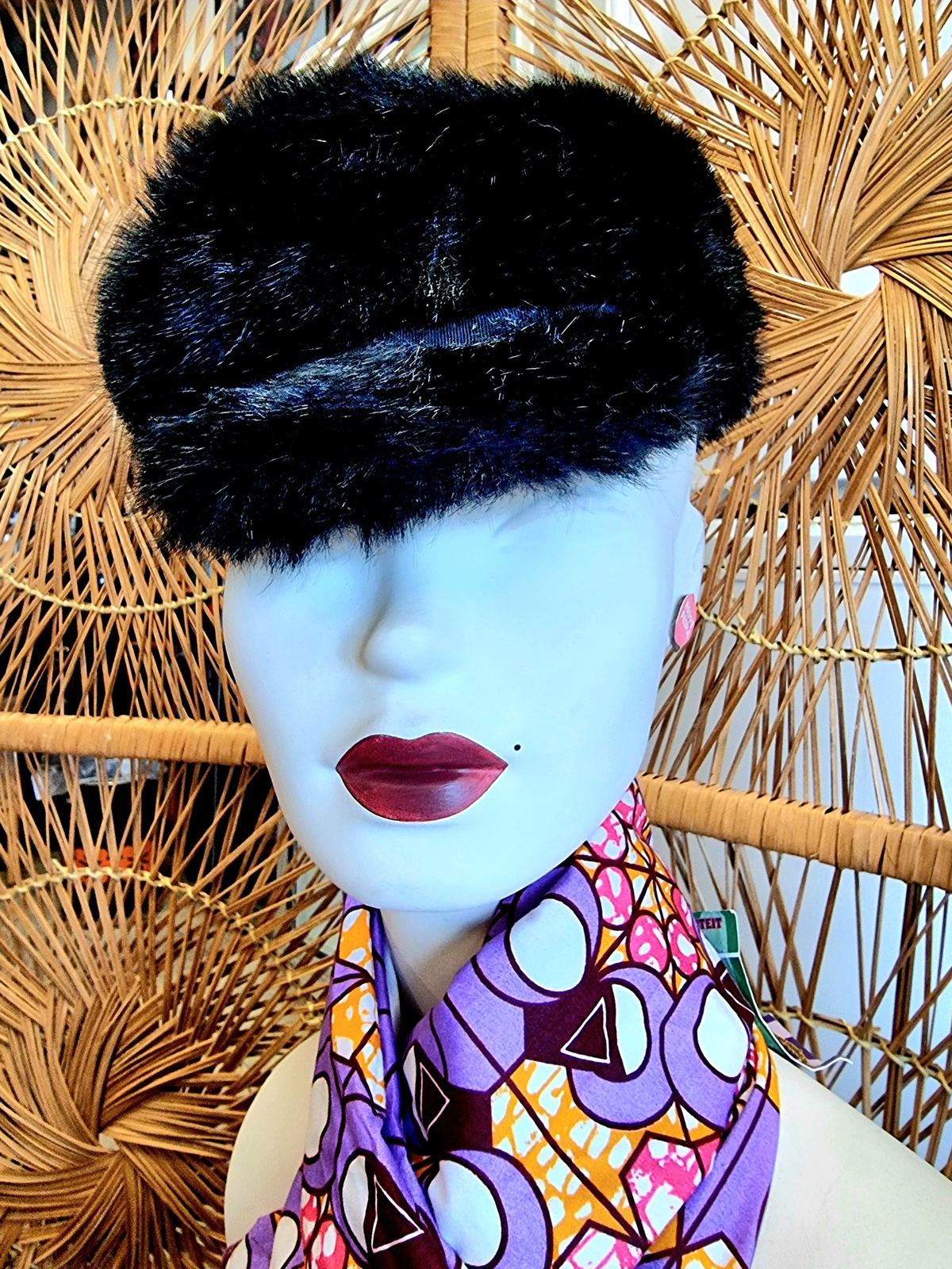 Vintage 80's Faux Fur Cap