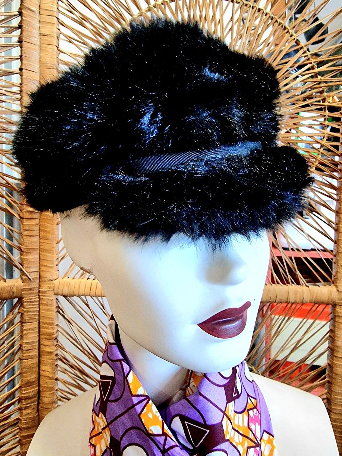 Vintage 80's Faux Fur Cap