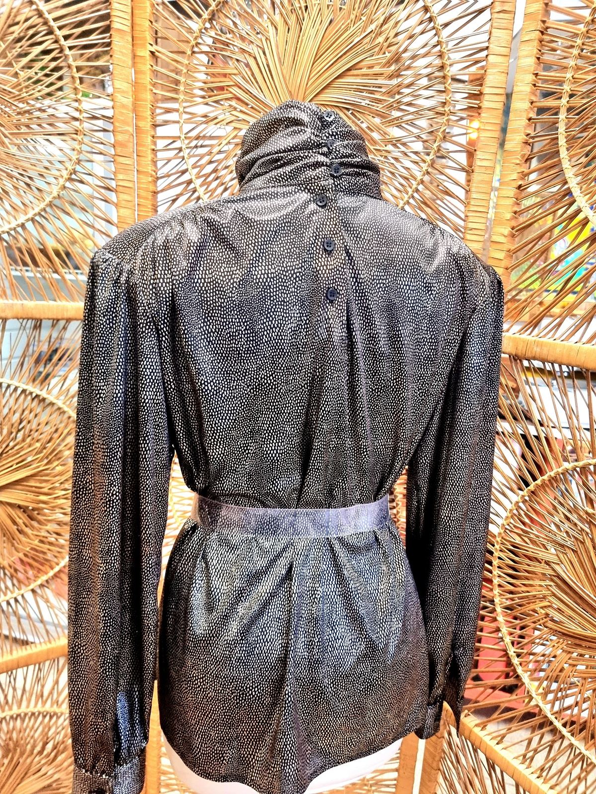 Vintage 80's High Neck Disco Blouse