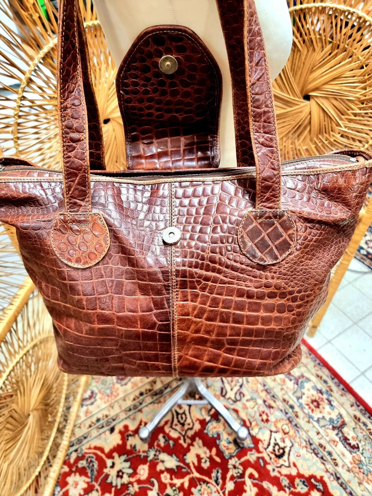 Vintage 80's Large Tote Shoulder Bag