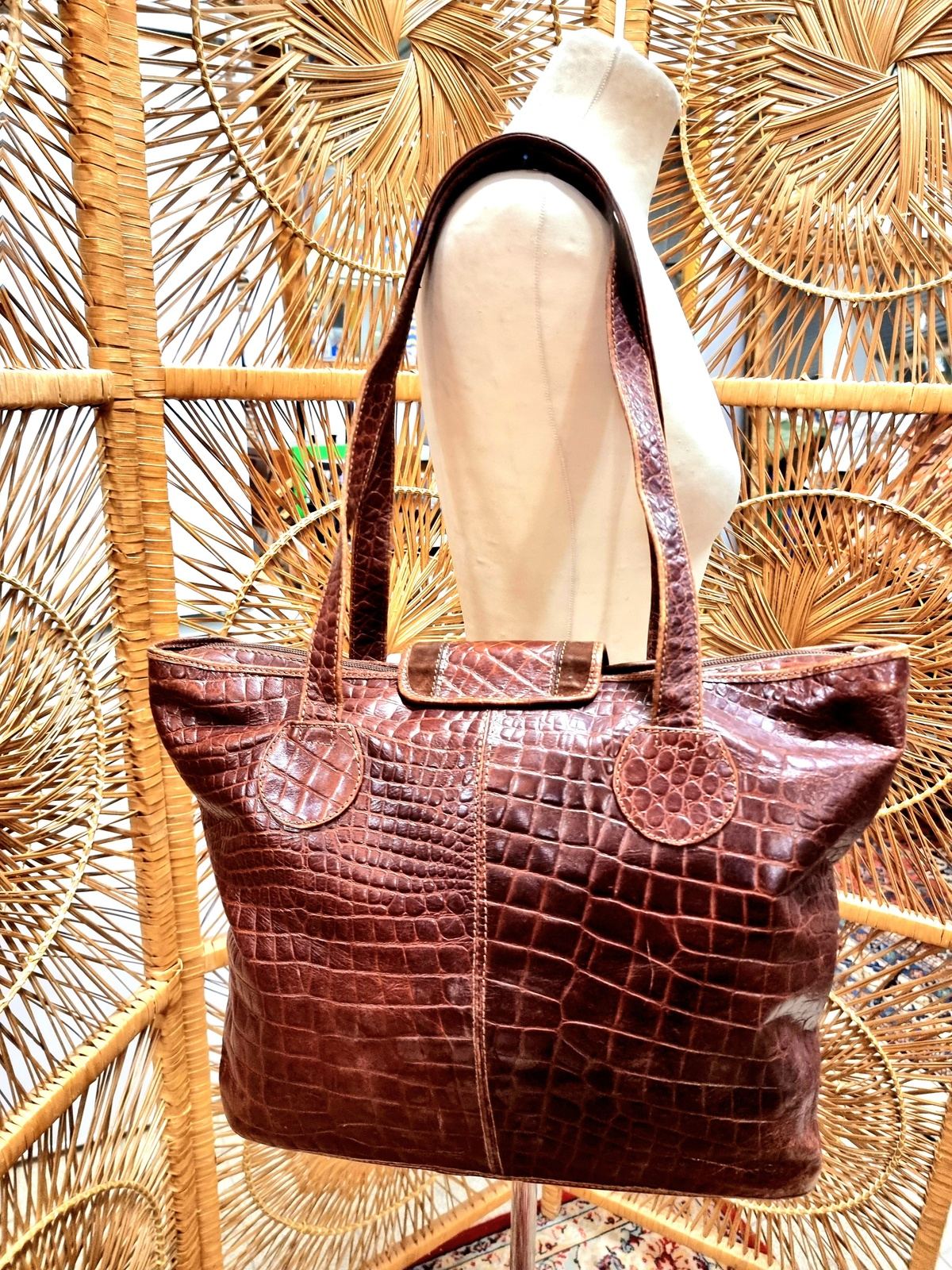 Vintage 80's Large Tote Shoulder Bag