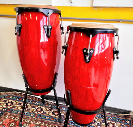 Beautiful Set of Two Congas Drums
