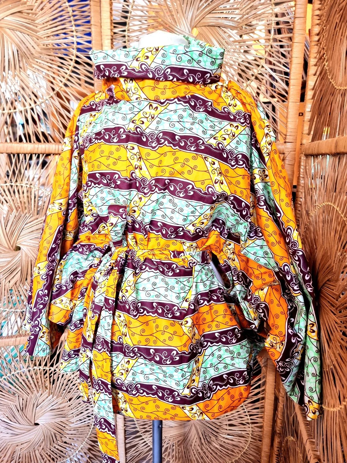 Brand New Oversize African Print Poncho style Blouse