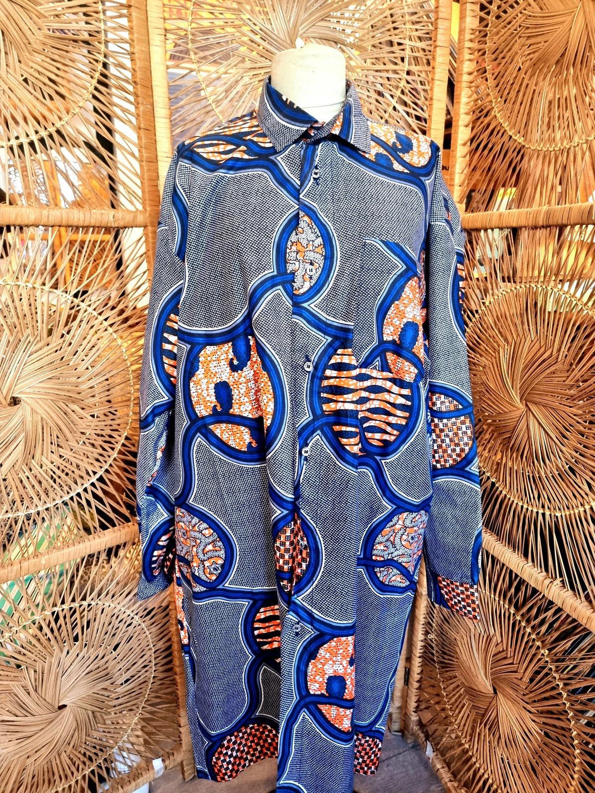 Brand New Oversize Abstract African Print Shirt