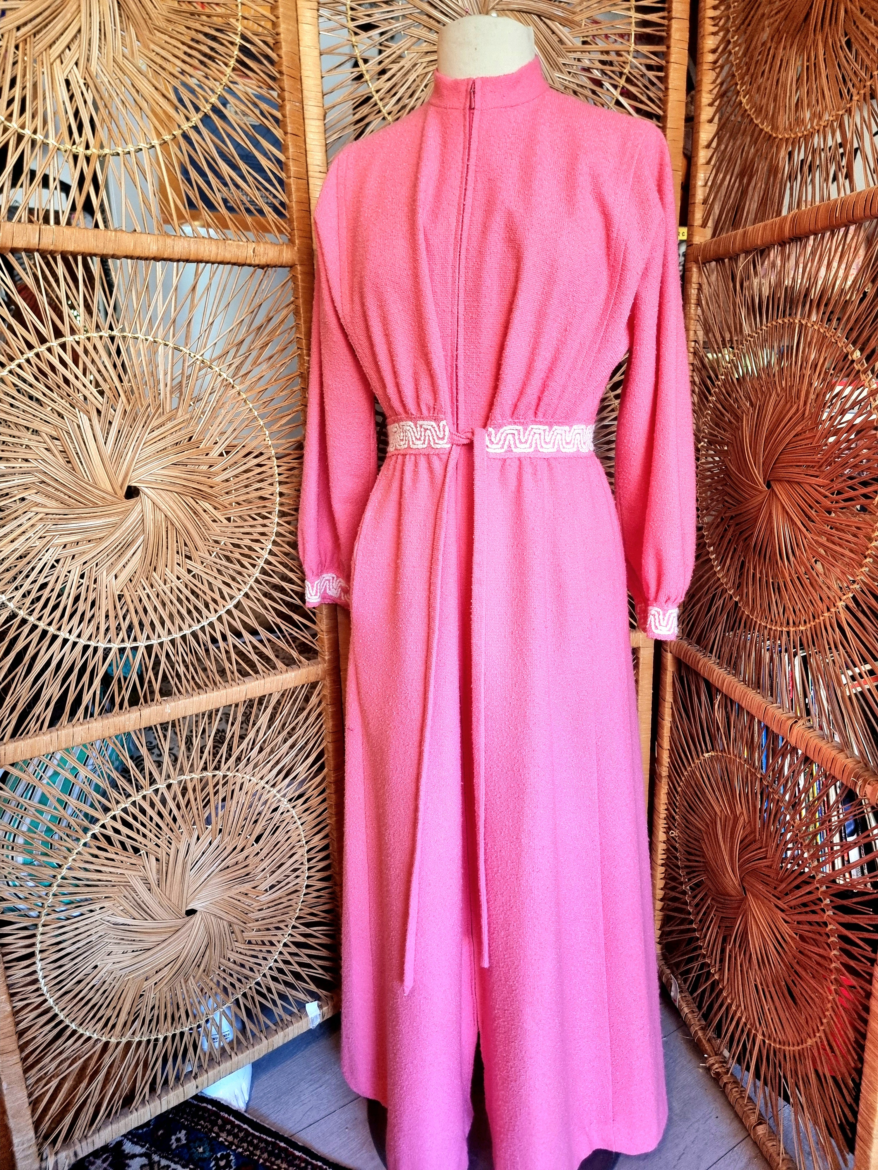 Vintage 70's Hanro Towel Robe Dressing Coat