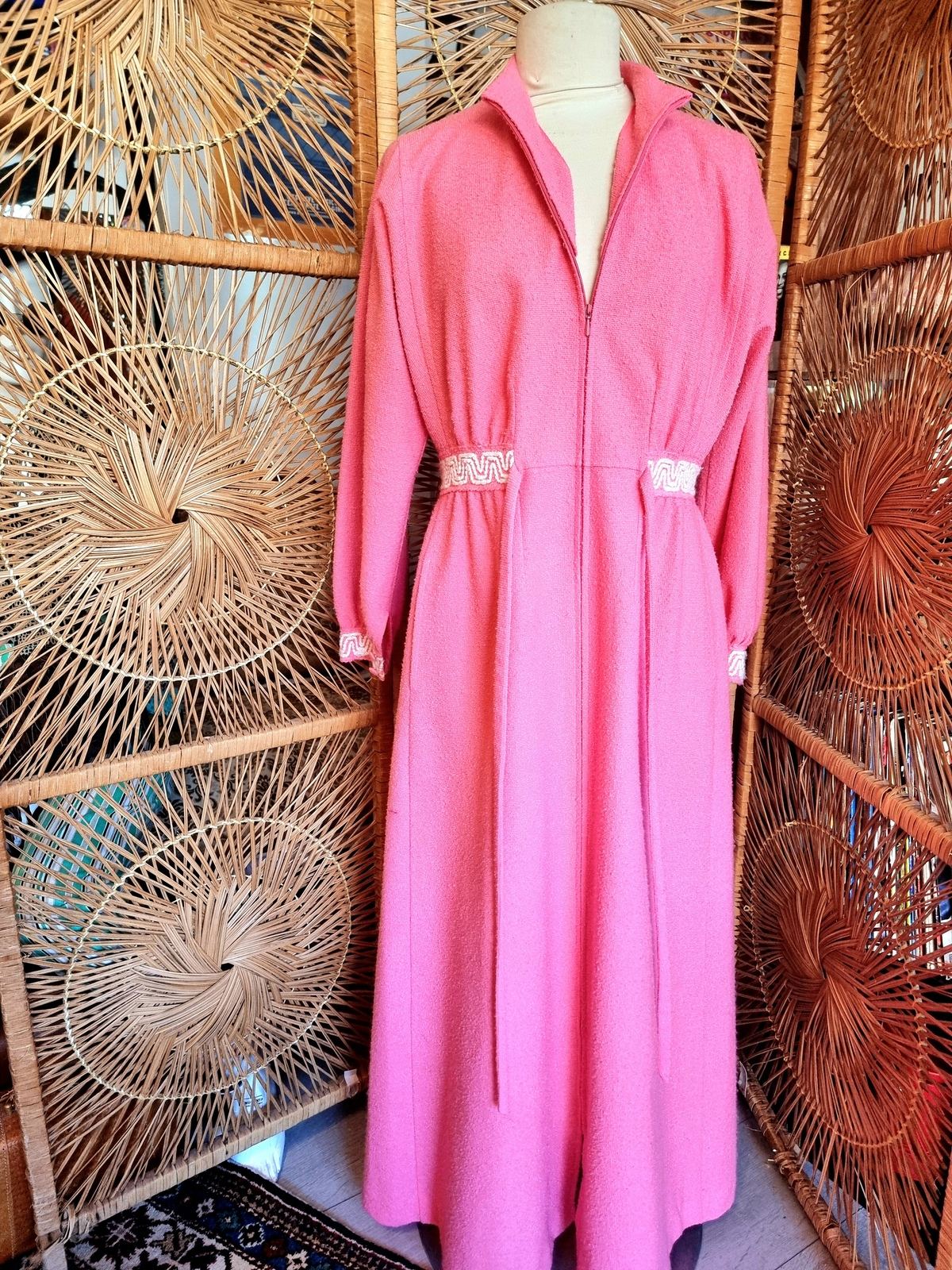 Vintage 70's Hanro Towel Robe Dressing Coat