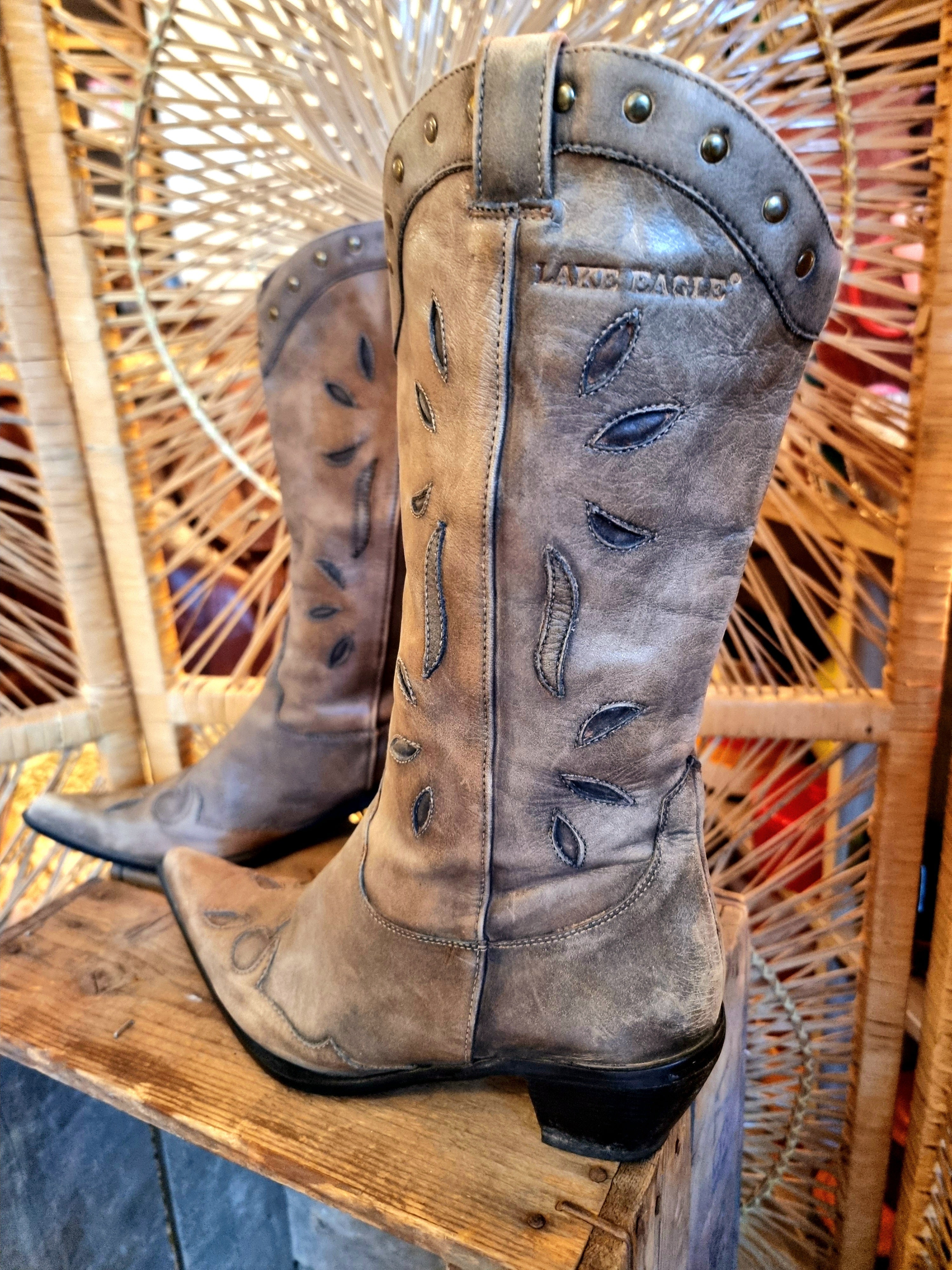 Vintage Lake Eagle Cowboy Boots