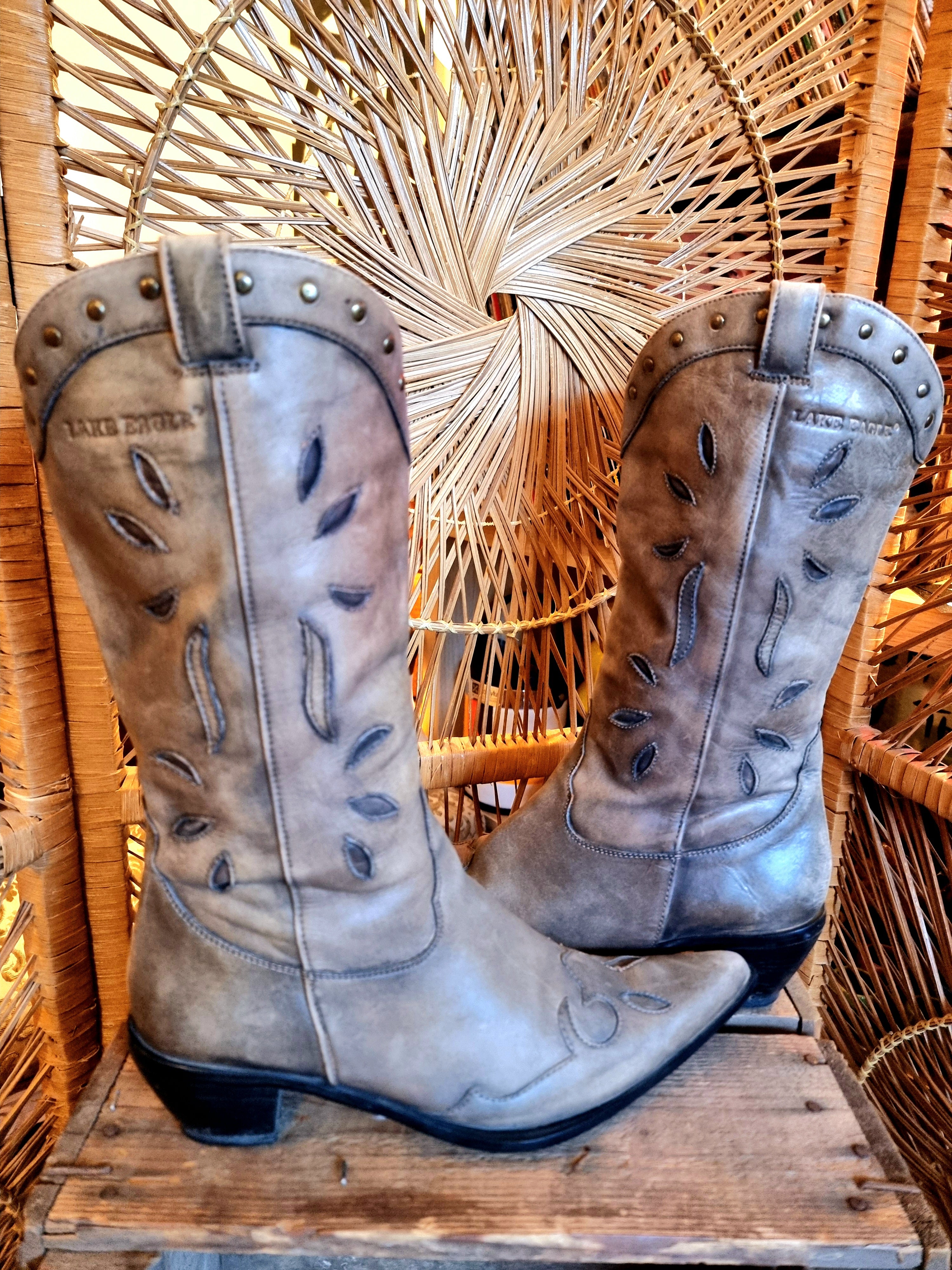 Vintage Lake Eagle Cowboy Boots