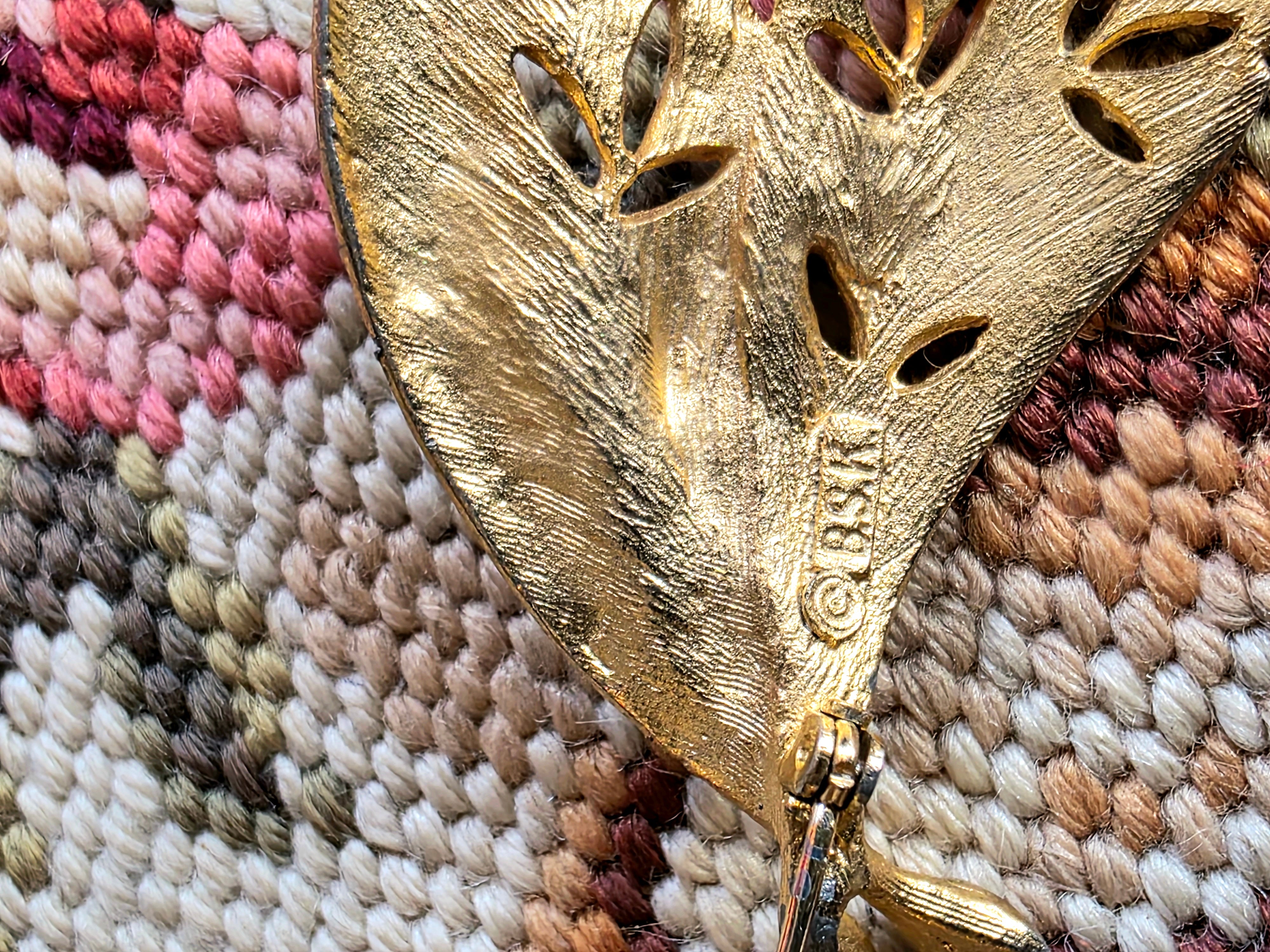 Vintage 80's Leaves Brooch