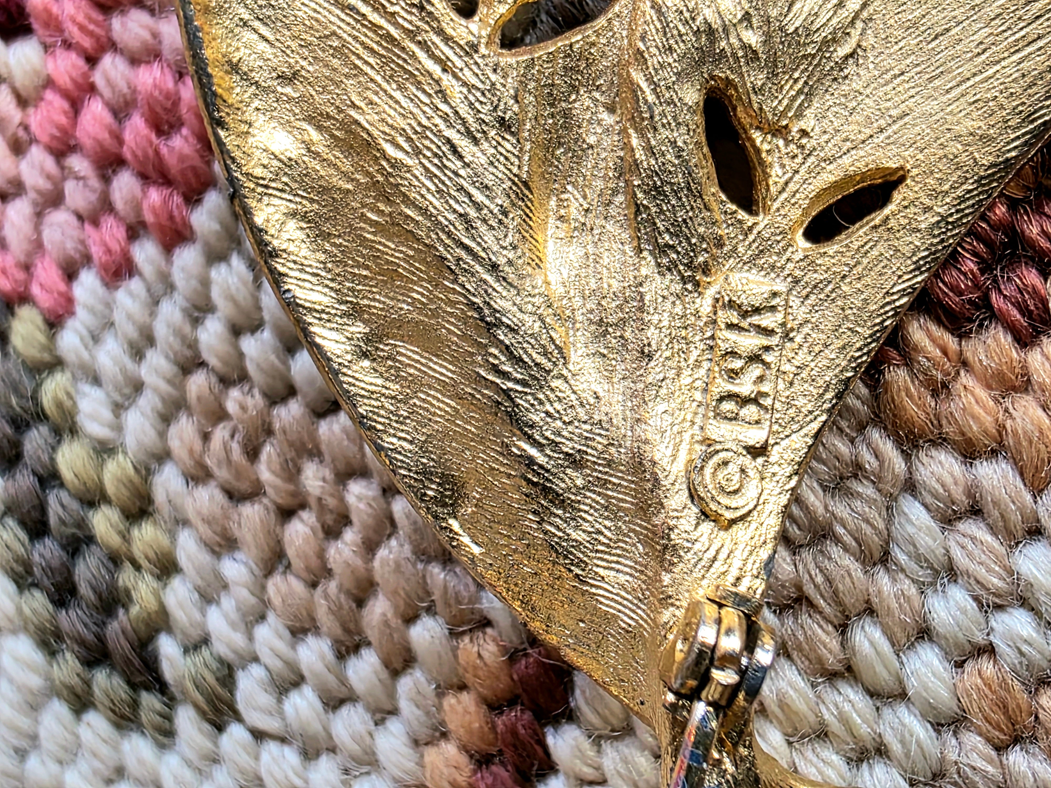 Vintage 80's Leaves Brooch