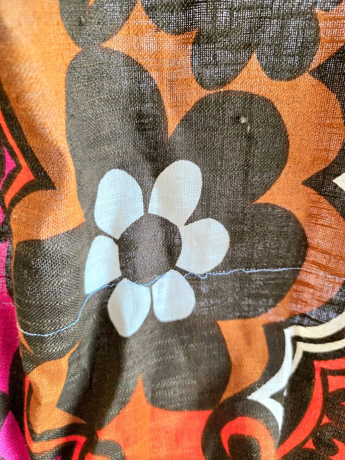 Vintage retro Original 1970s Floral Curtain