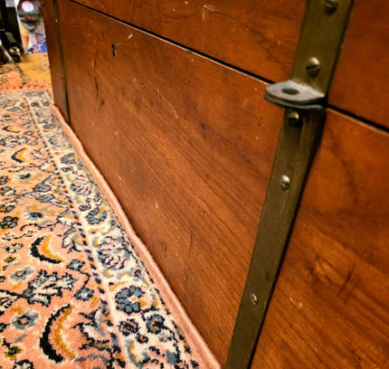 Antique Vintage Wooden Carriage Trunk/ Chest