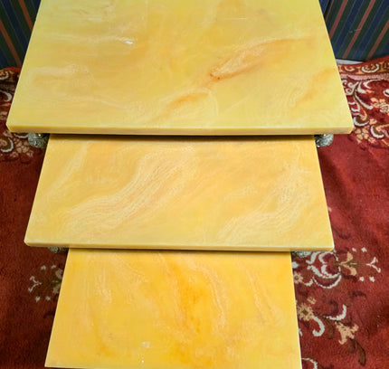 Set of 3 Vintage 1950s Marble Top Nesting Tables