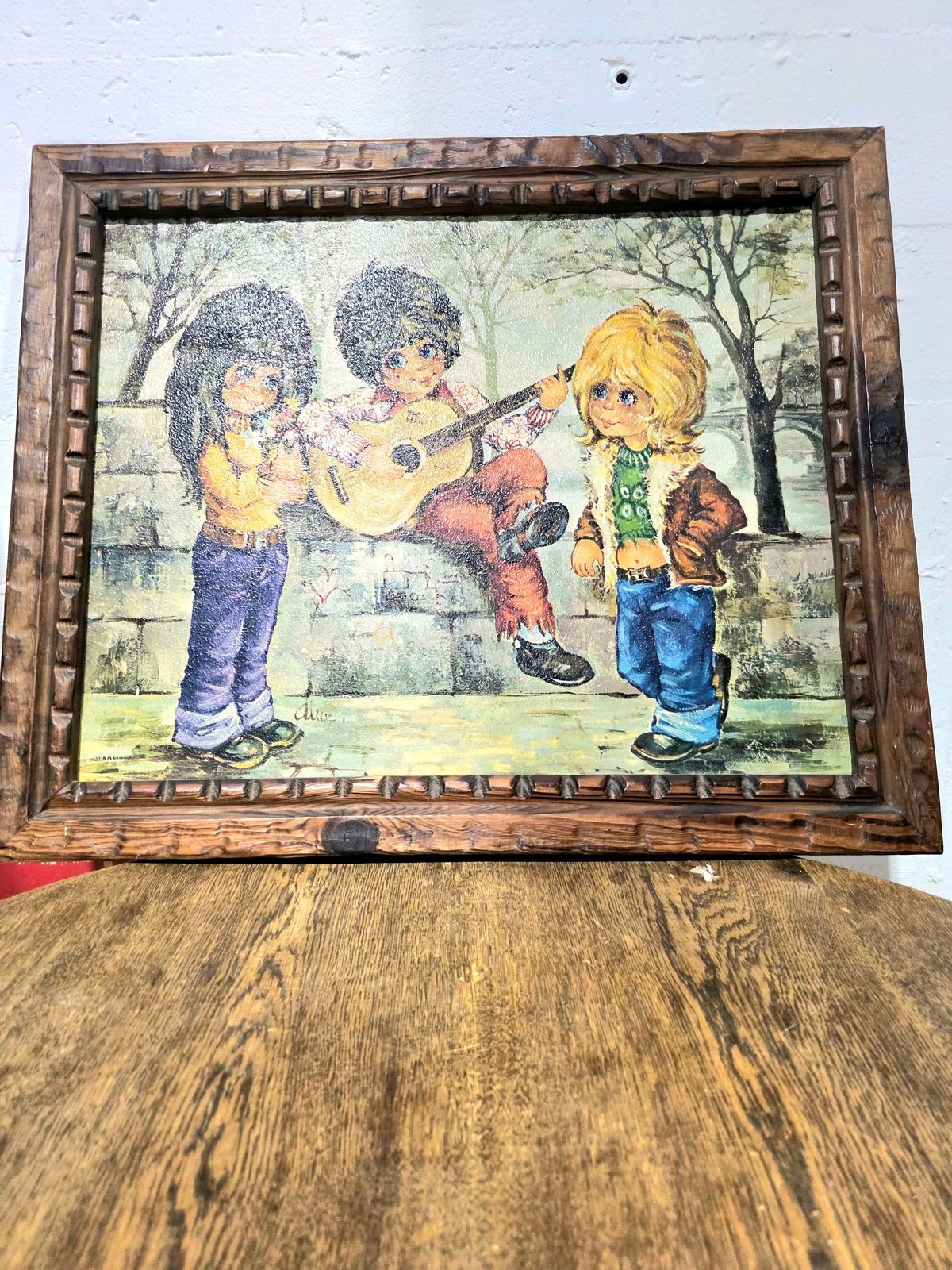 Vintage Signed 60s / 70s "The Musicians" Framed Painting