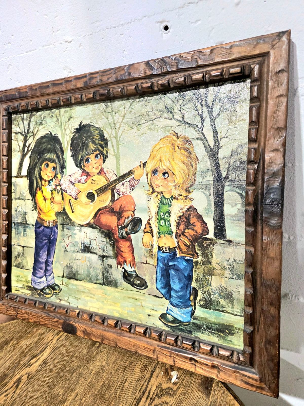 Vintage Signed 60s / 70s "The Musicians" Framed Painting