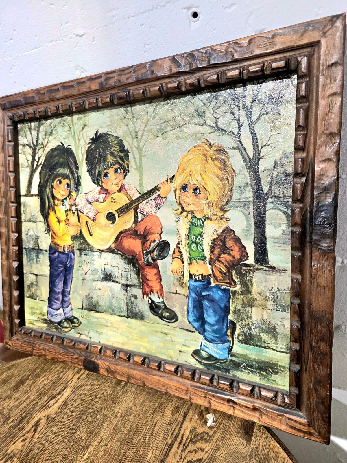 Vintage Signed 60s / 70s "The Musicians" Framed Painting