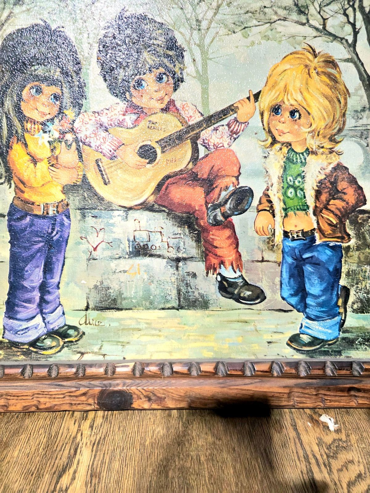 Vintage Signed 60s / 70s "The Musicians" Framed Painting