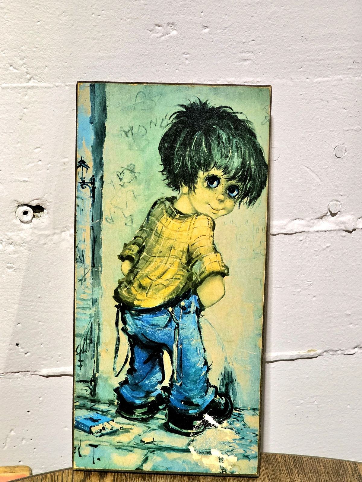 Vintage 1970s Big Eyed Boy