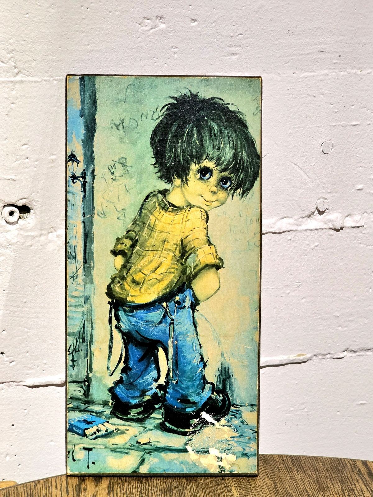 Vintage 1970s Big Eyed Boy